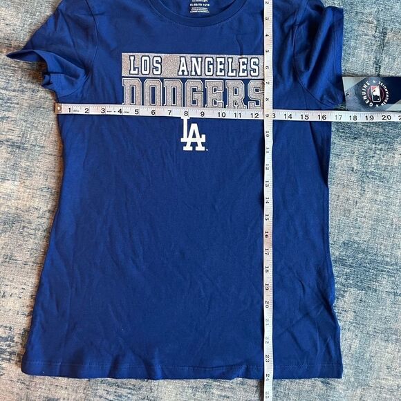 NWT! Girls Blue White Silver Glitter Los Angeles Dodgers MLB Baseball XL 14 / 16 - Picture 5 of 6